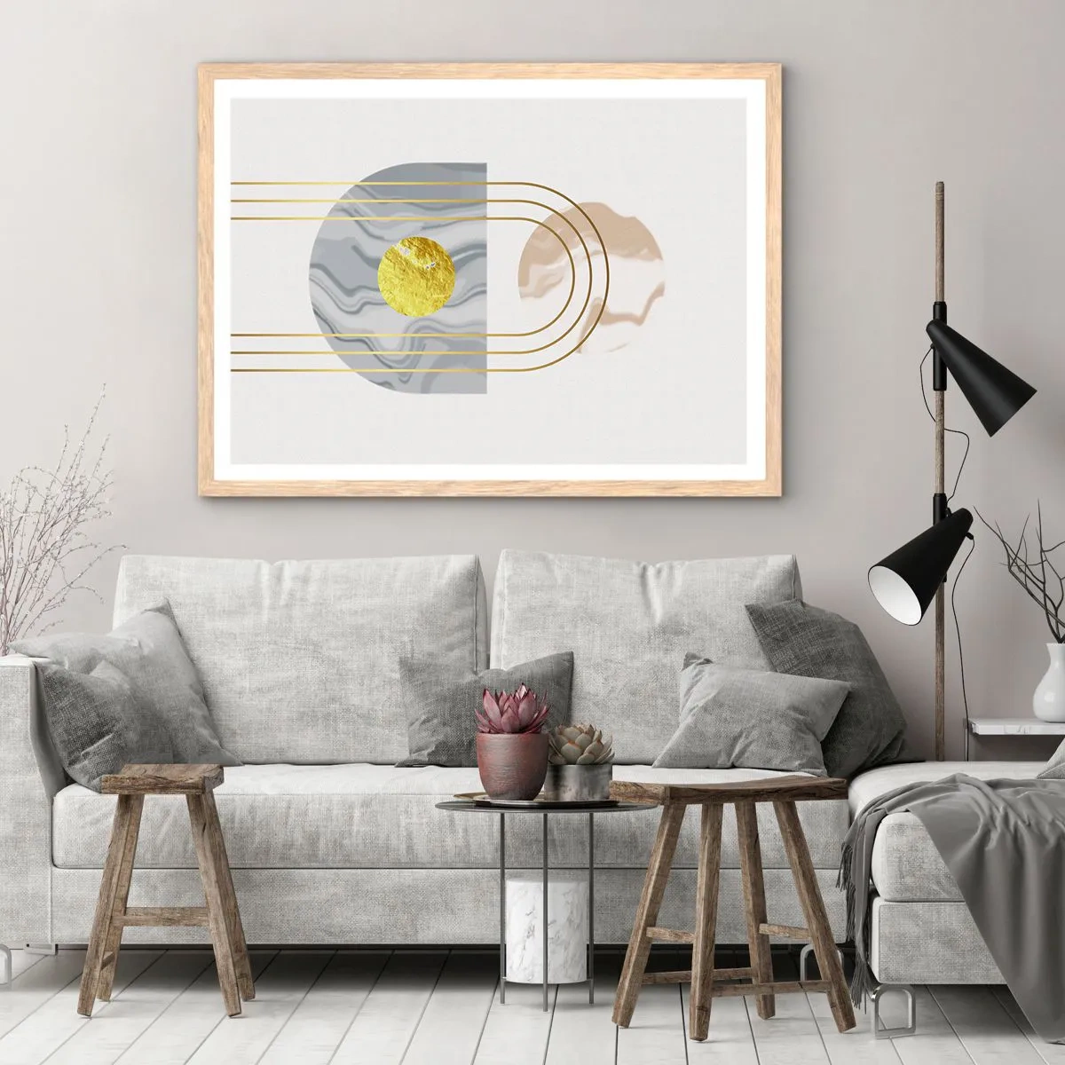 Een poster in een licht eiken lijst - Helderheid en schittering - 70x50 cm