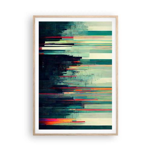 Een poster in een licht eiken lijst - Futuristische stad - 70x100 cm