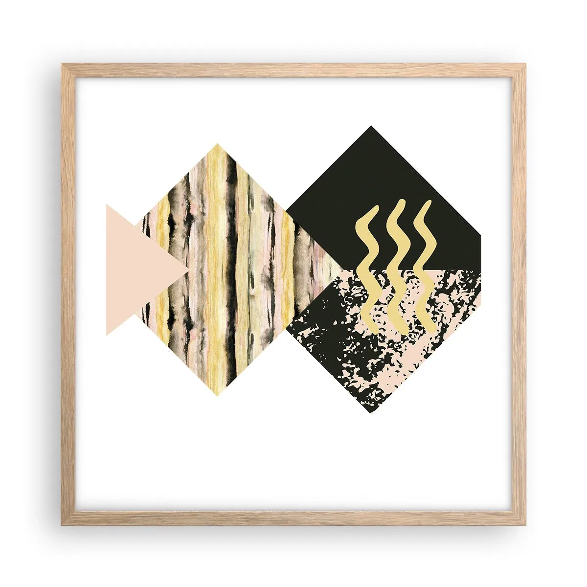 Een poster in een licht eiken lijst - Er is niet zo eenvoudig - 50x50 cm