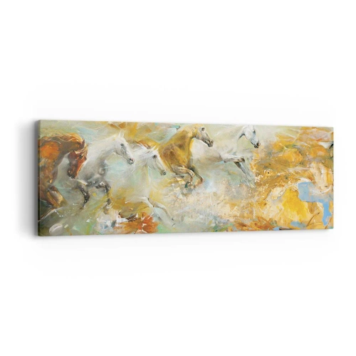 Schilderen op canvas - Galopperen door het licht - 90x30 cm