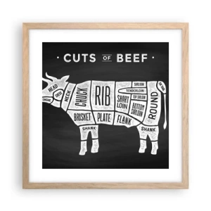 Een poster in een licht eiken lijst - Slagers ABC - 40x40 cm