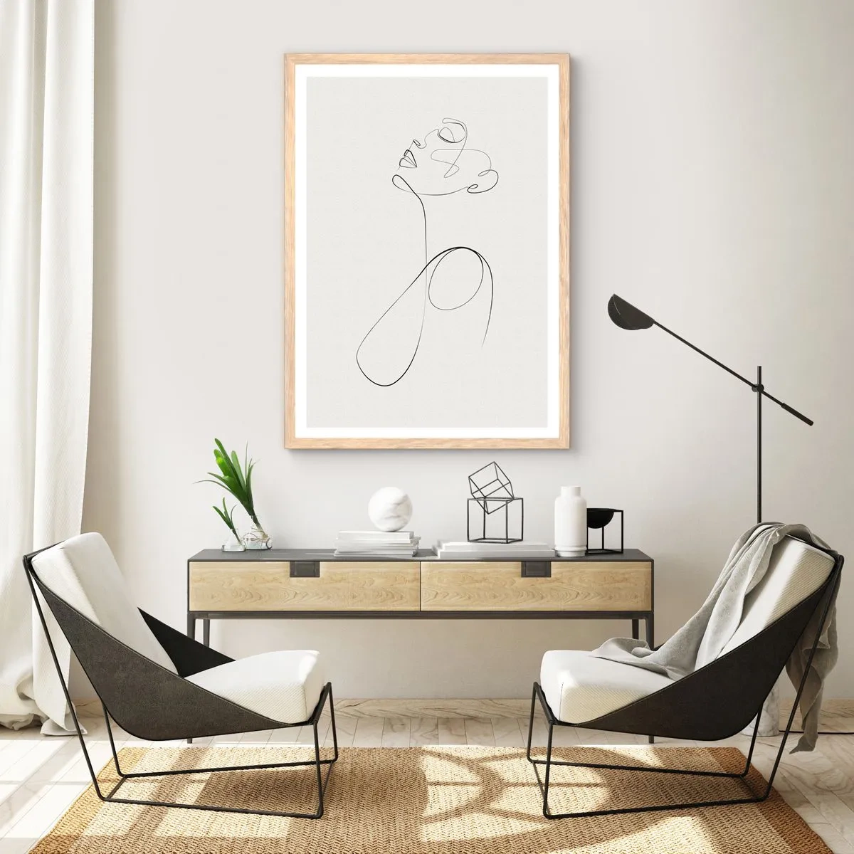 Een poster in een licht eiken lijst - Loopt in dromen - 61x91 cm