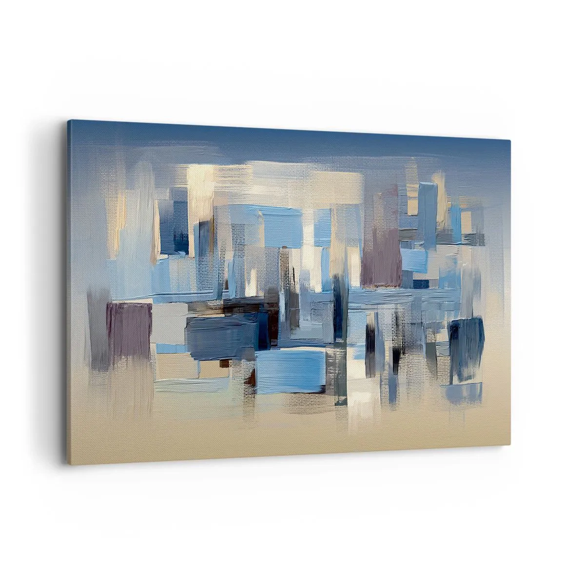 Schilderen op canvas - Blauwe constructie - 120x80 cm