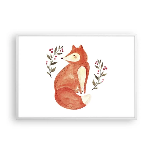 Poster in een witte lijst - Kleine roodharige - 100x70 cm