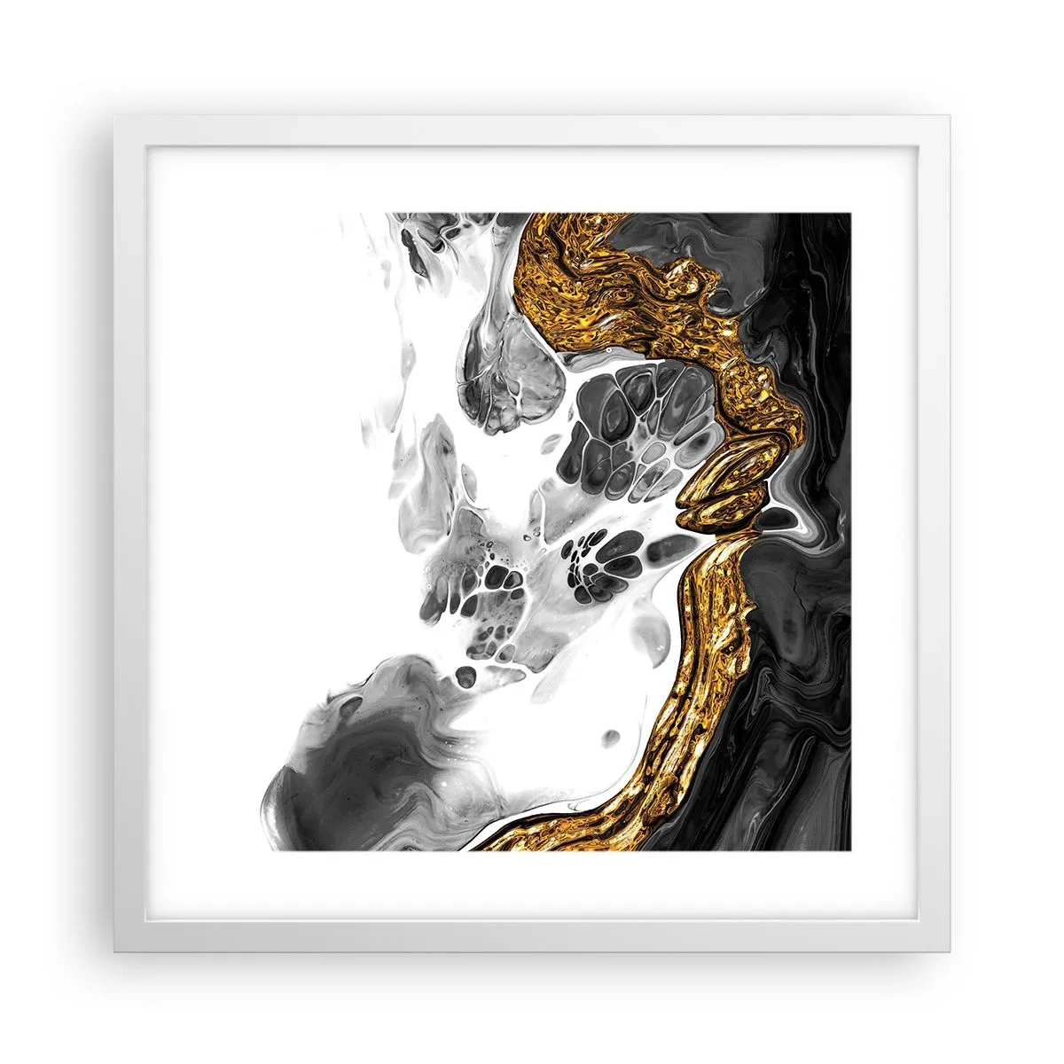 Poster in een witte lijst - Organische samenstelling - 40x40 cm