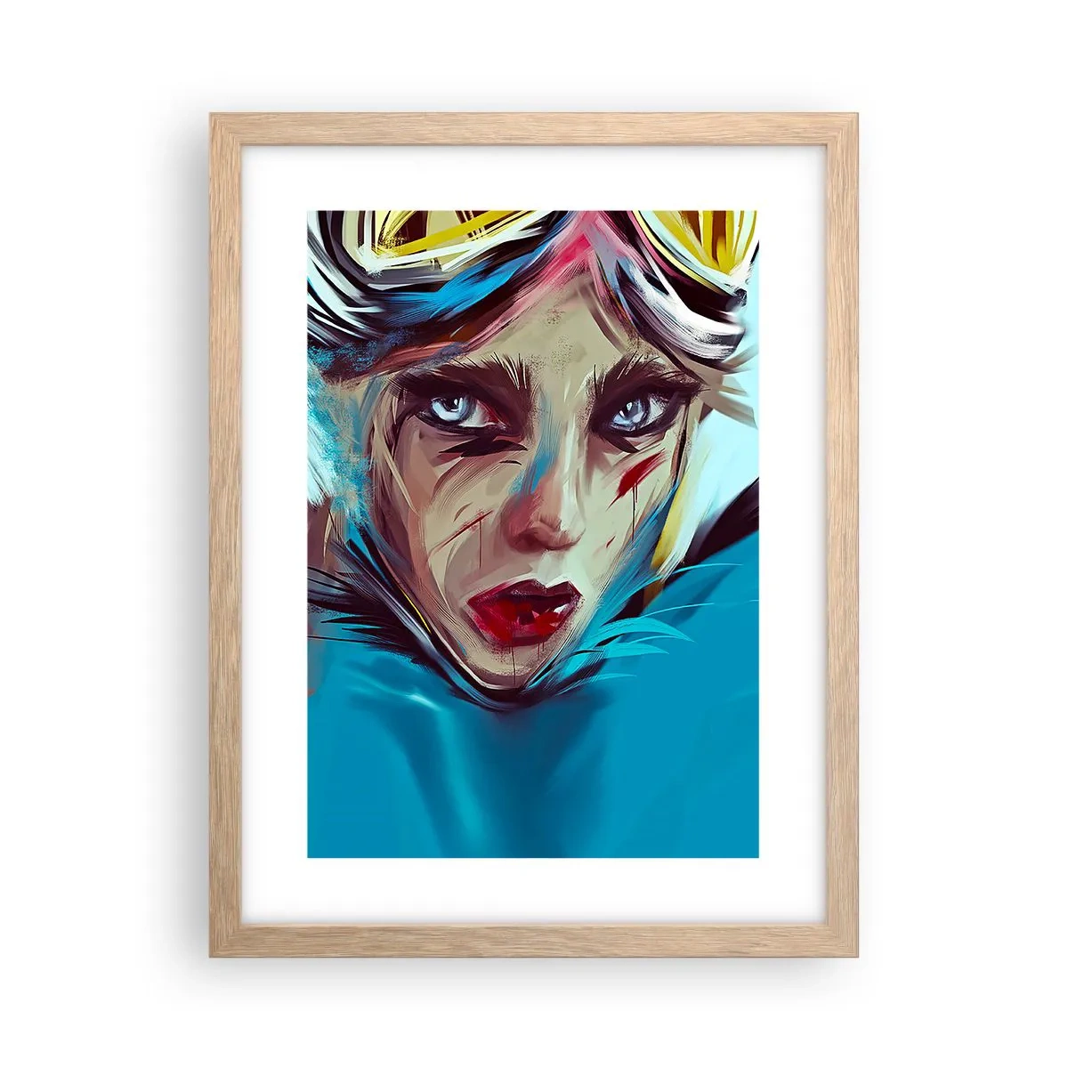 Een poster in een licht eiken lijst - Straatvechter - 30x40 cm