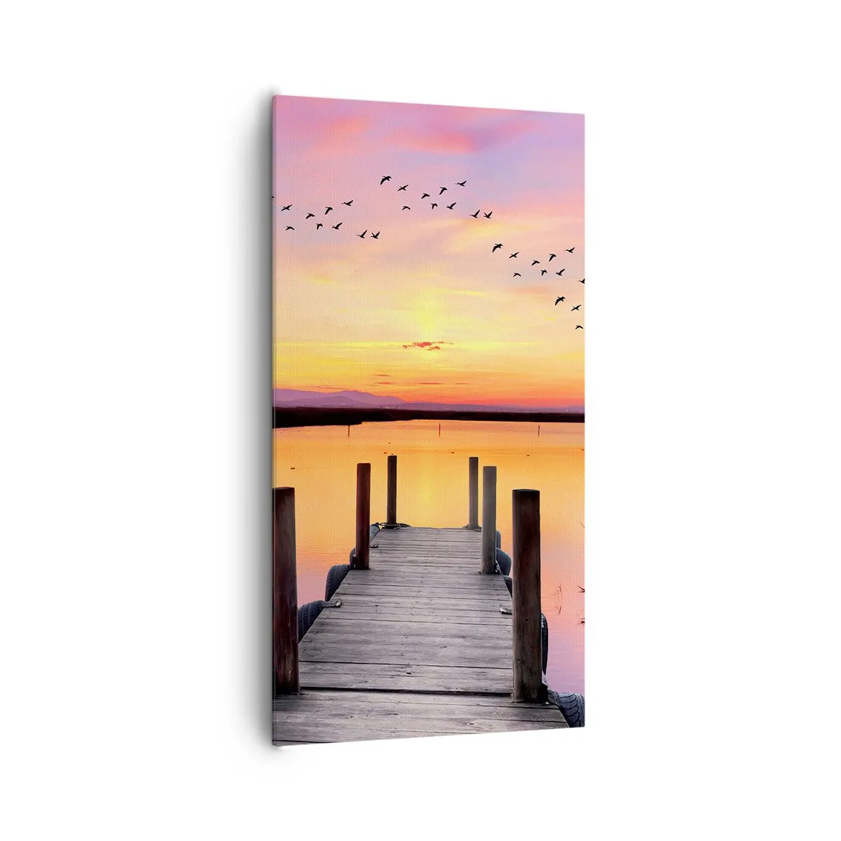 Schilderen op canvas - Violet stille dageraad - 65x120 cm