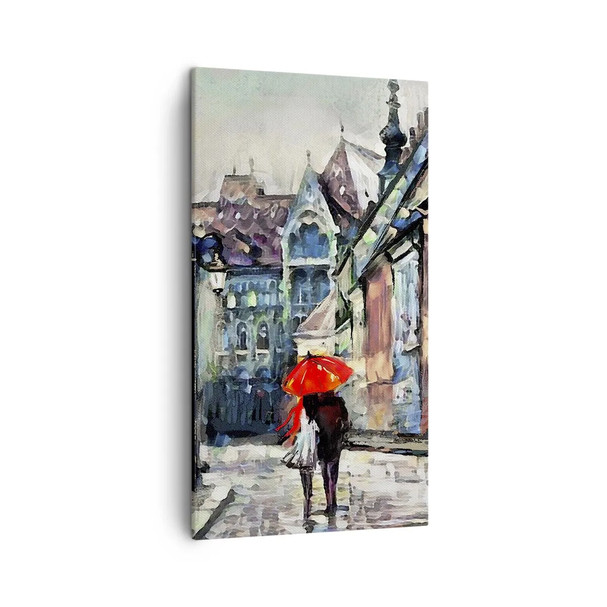 Schilderen op canvas - Regen voor twee - 45x80 cm