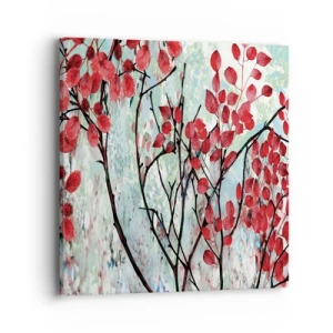 Schilderen op canvas - Boom in scharlaken - 40x40 cm