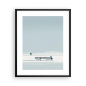 Poster in een zwarte lijst - Ja, ik wacht. - 40x50 cm