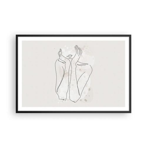 Poster in een zwarte lijst - Een dromerig moment - 91x61 cm