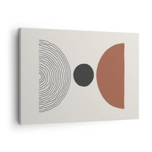 Schilderen op canvas - Abstracte geometrische figuren in warme kleuren - 70x50cm - Het middelpunt van de aandacht - Moderne wanddecoratie voor woonkamer en slaapkamer ARTTOR