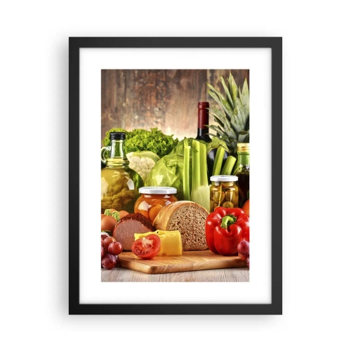 Poster in een zwarte lijst - Gerookt, gebakken en gemarineerd - 30x40 cm