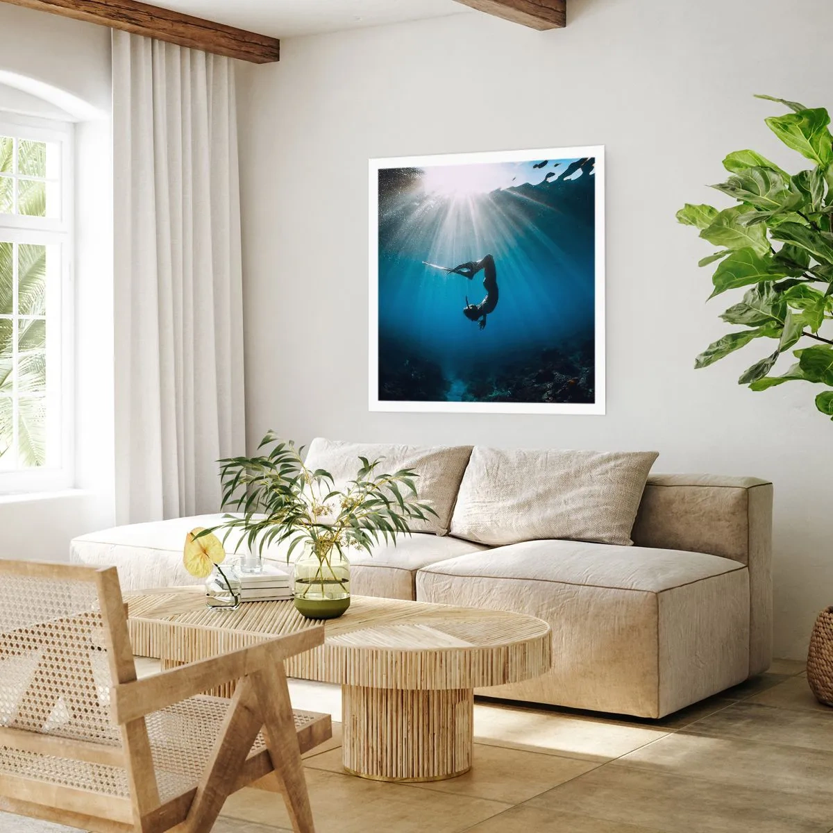 Poster - onderwaterdans - 30x30 cm