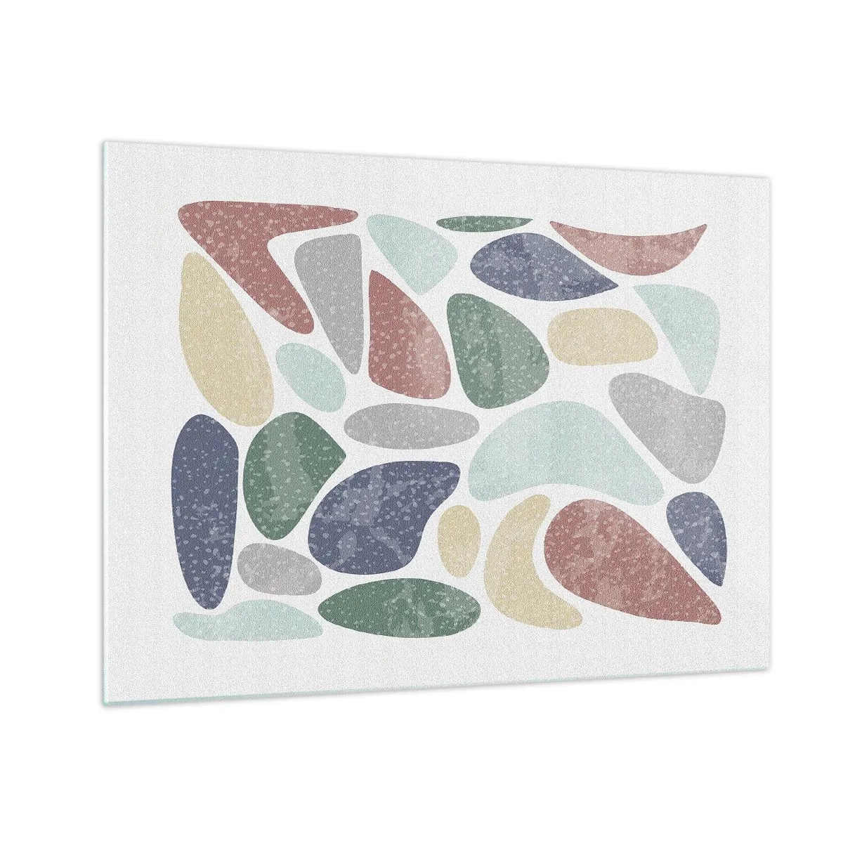 Schilderen op glas - Decoratieve stenen in poederkleuren in de vorm van een mozaïek - 70x50cm - Een mozaïek van poederkleuren - Moderne wanddecoratie voor woonkamer en slaapkamer ARTTOR