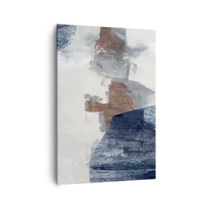 Schilderen op canvas - Blauwe en bruine vormen - 70x100 cm