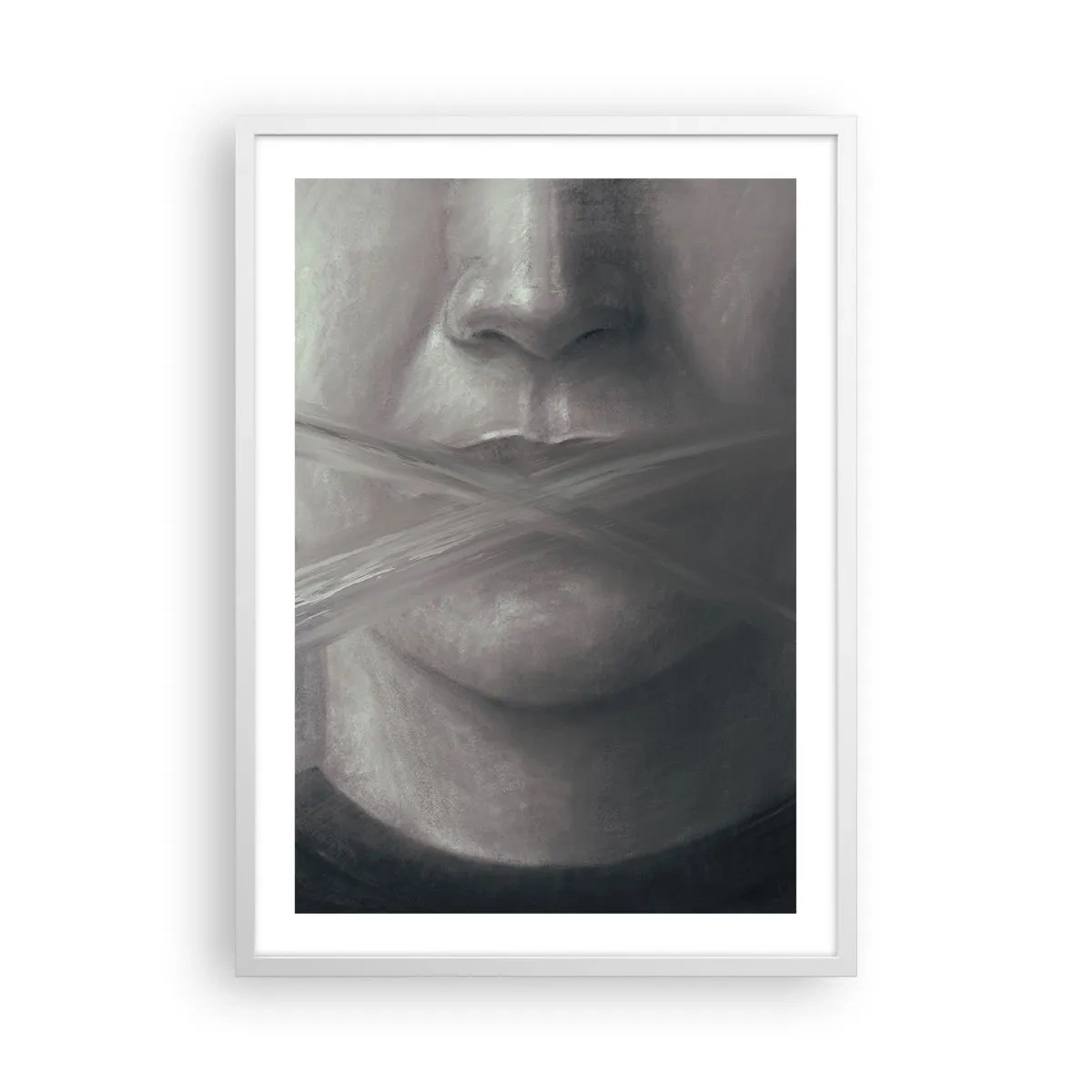 Poster in een witte lijst - Zonder een woord - 50x70 cm