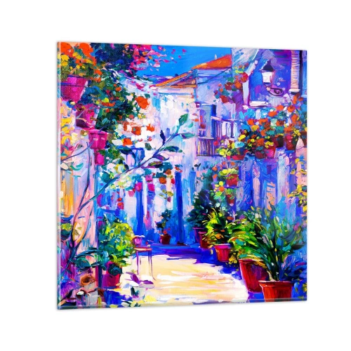 Schilderen op glas - Impressie - een Italiaanse straat - 30x30 cm
