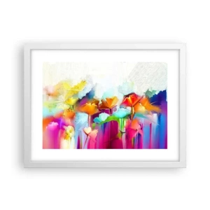 Poster in een witte lijst - De regenboog is tot bloei gekomen - 40x30 cm