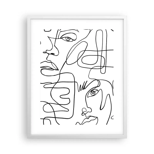 Poster in een witte lijst - In verwarde emoties - 40x50 cm