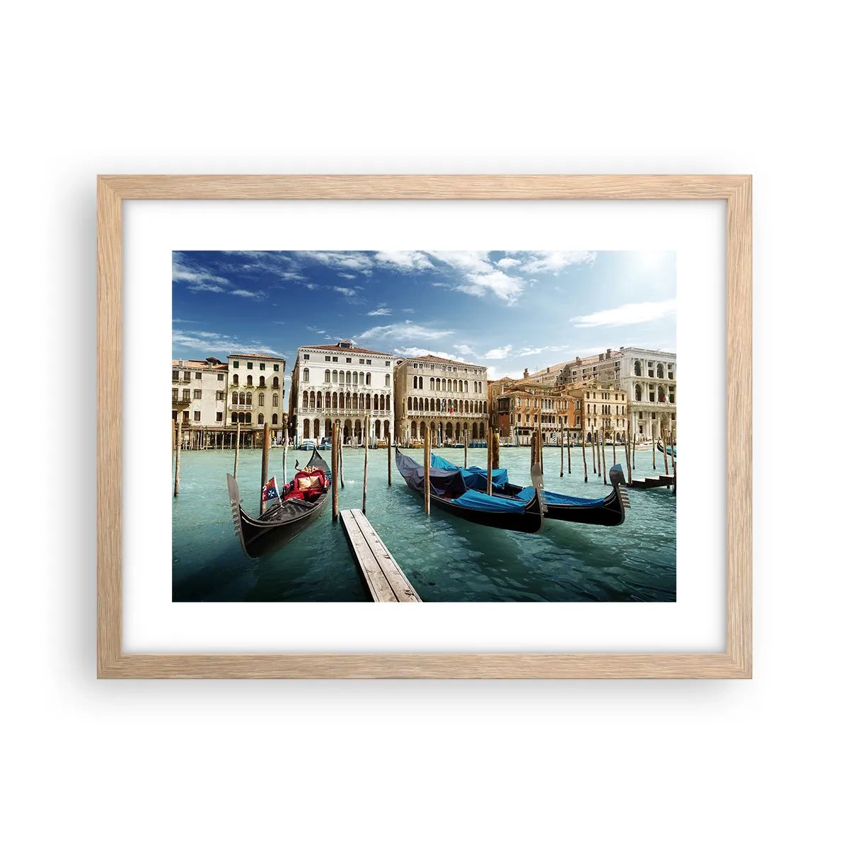 Een poster in een licht eiken lijst - Paleizen in het blauw - 40x30 cm