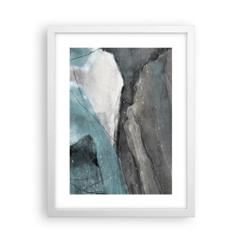 Poster in een witte lijst - Abstractie: rotsen en ijs - 30x40 cm