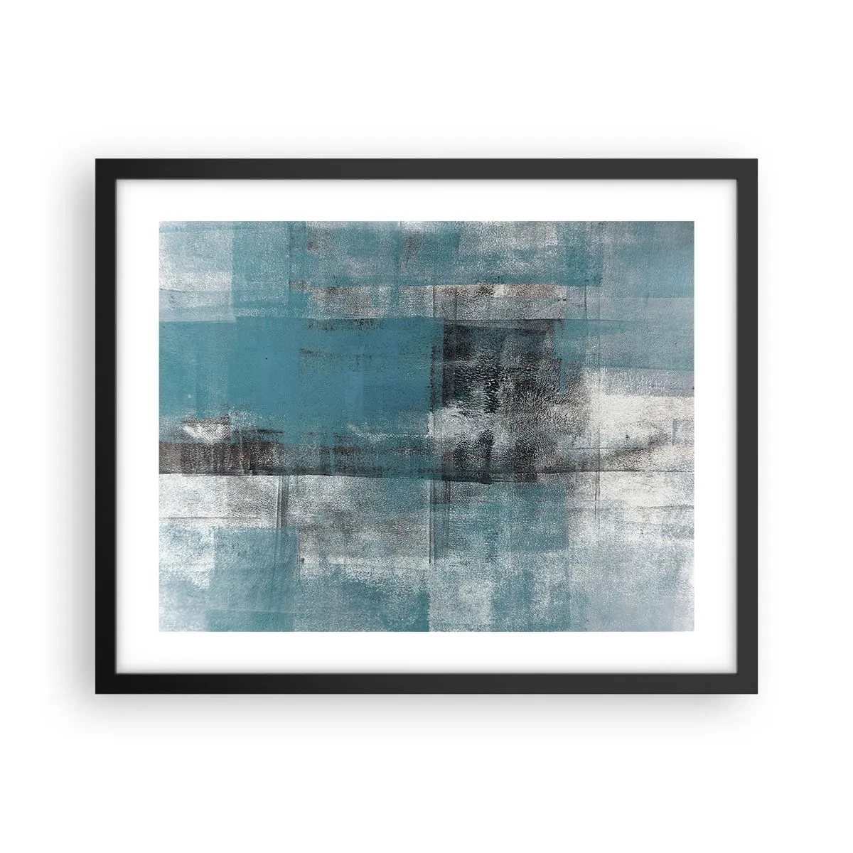 Poster in een zwarte lijst - Water en lucht - 50x40 cm