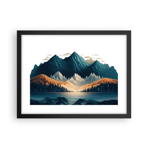 Poster in een zwarte lijst - Perfect berglandschap - 40x30 cm