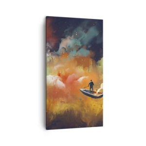 Schilderen op canvas - Met de boot door de sterrenstelsel - 45x80 cm