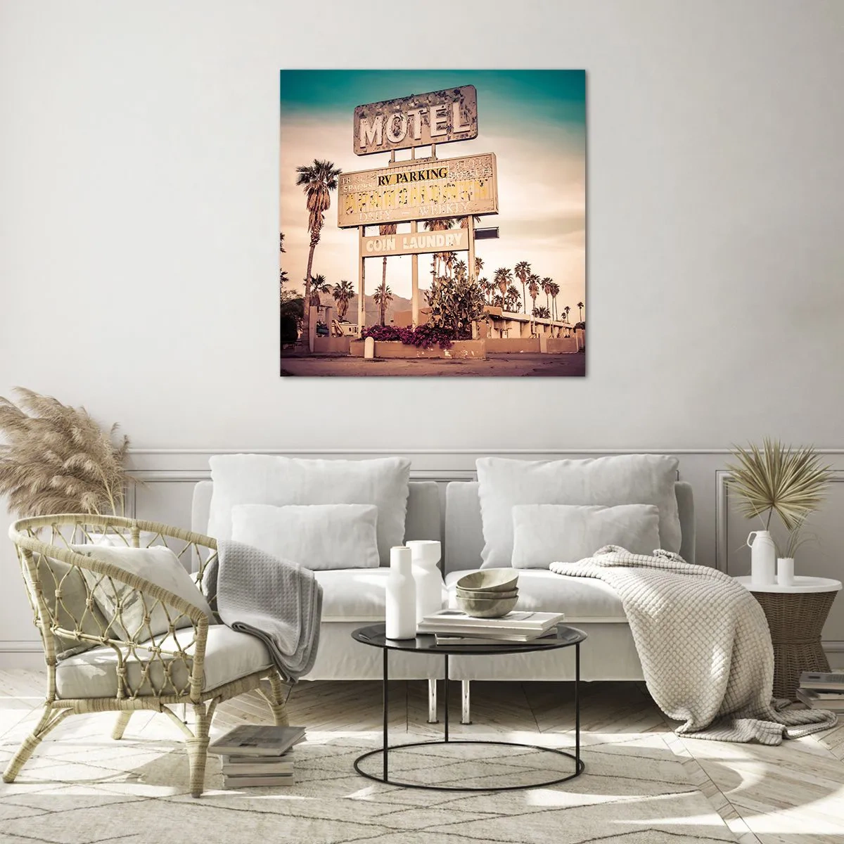 Schilderen op glas - Hier staat de tijd stil - 50x50 cm