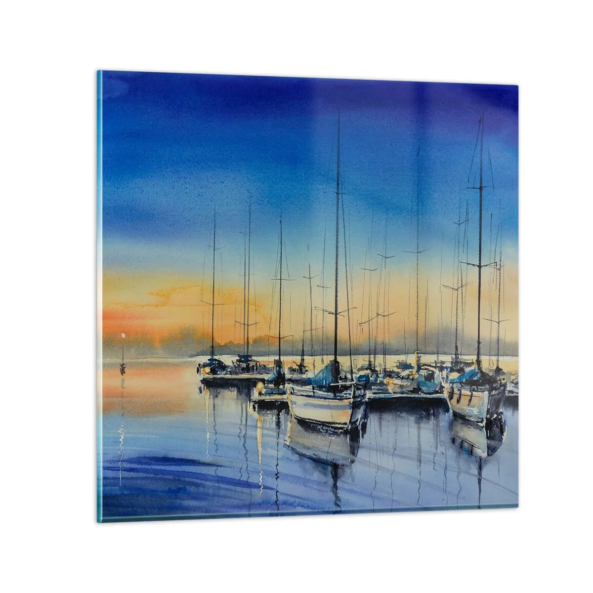 Schilderen op glas - Einde van een goede dag - 50x50 cm