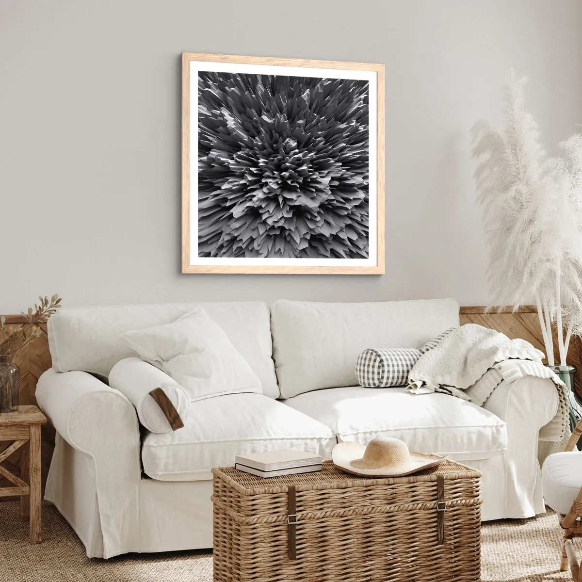 Een poster in een licht eiken lijst - Strikter kan het niet - 50x50 cm