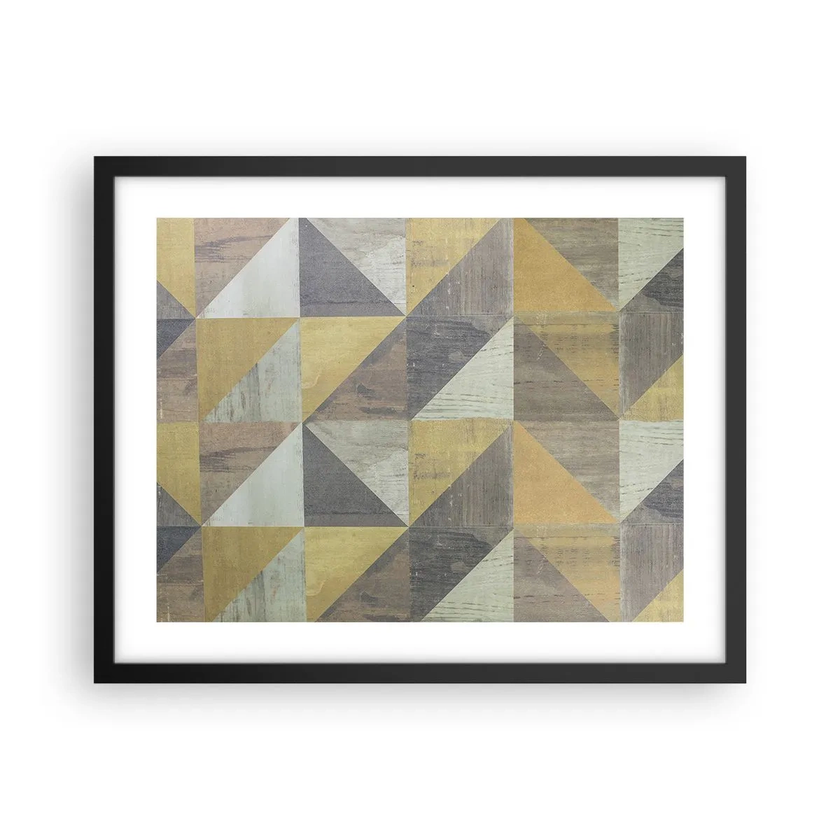 Poster in een zwarte lijst - Op de hoek van de driehoek - 50x40 cm
