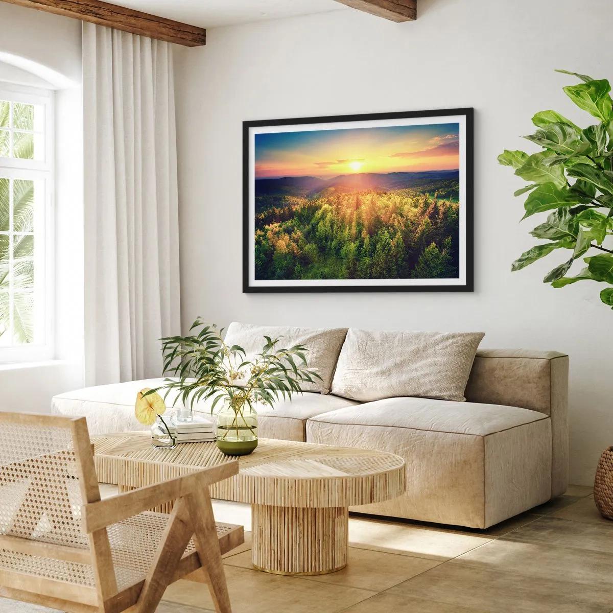 Poster in een zwarte lijst - Hoekpunten en topjes - 40x30 cm