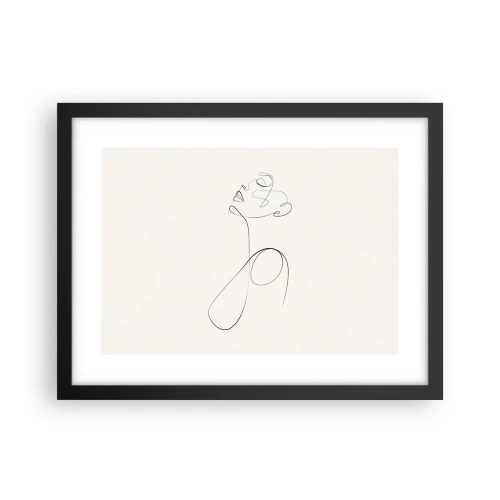 Poster in een zwarte lijst - Loopt in dromen - 40x30 cm