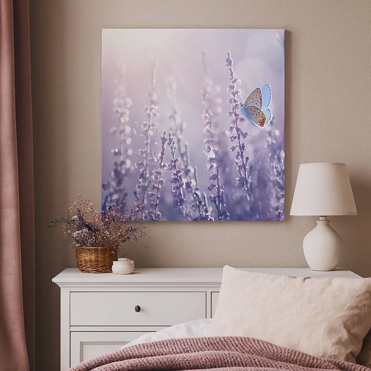 Schilderen op canvas - Vlinder kus - 30x30 cm