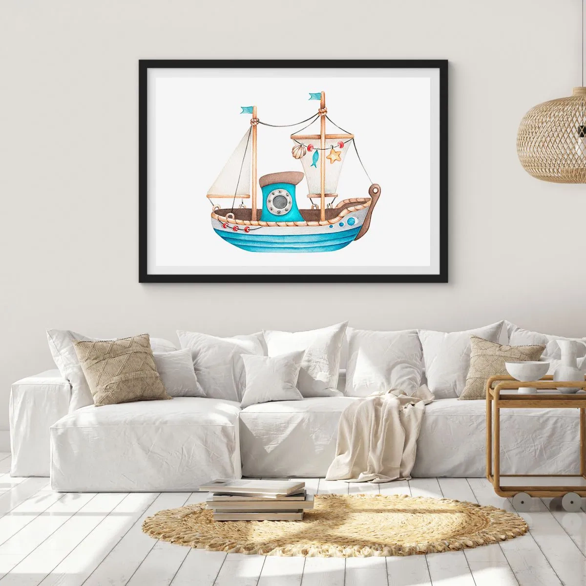 Poster in een zwarte lijst - Ahoi, avontuur! - 70x50 cm
