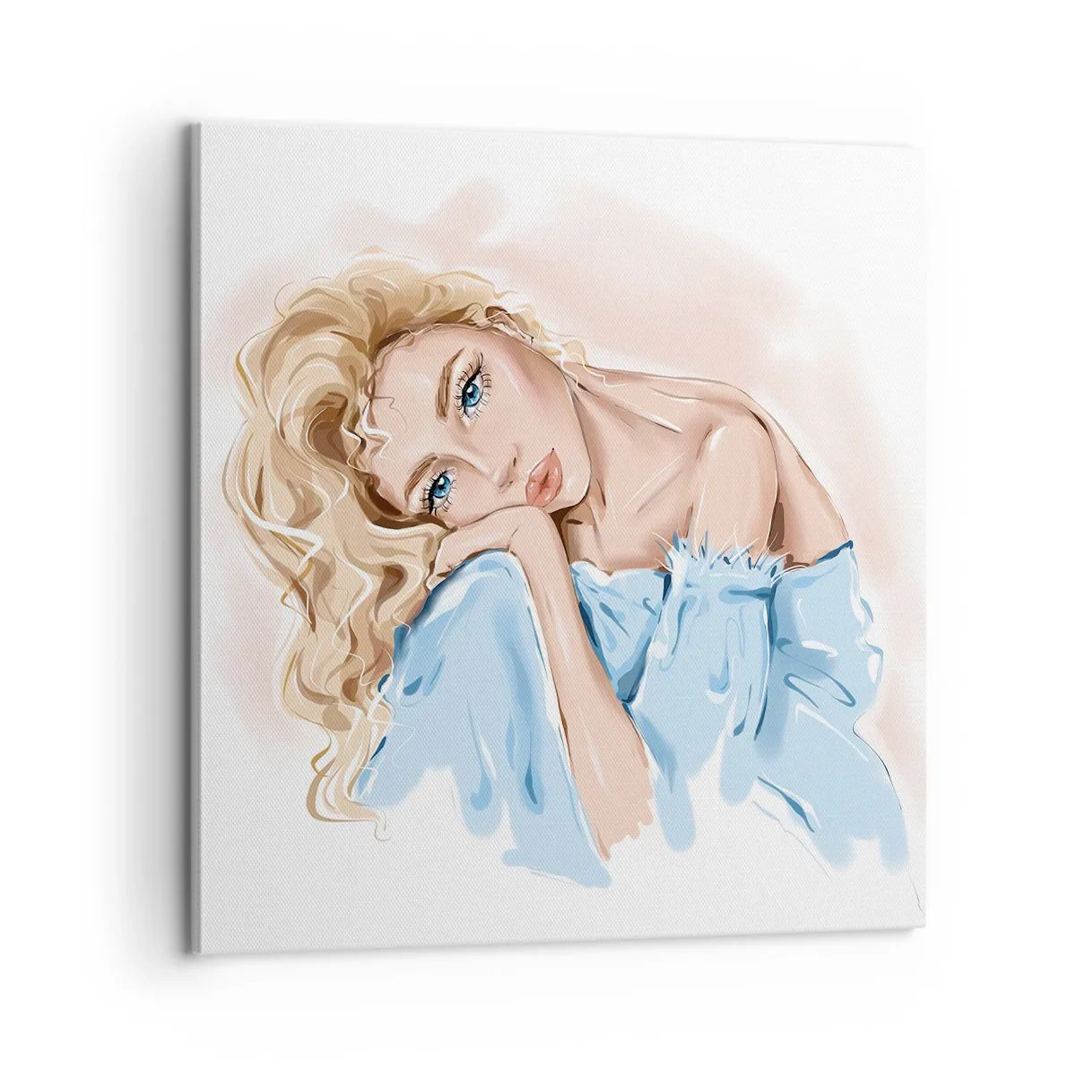 Schilderen op canvas - Dromerig in het blauw - 60x60 cm