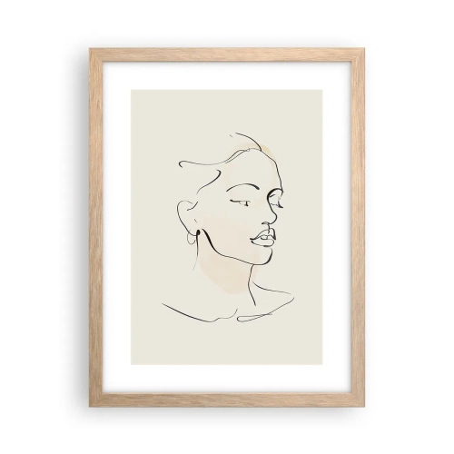 Een poster in een licht eiken lijst - Een bepaalde lijn - 30x40 cm