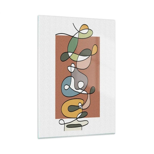 Schilderen op glas - Abstractie: kleurrijke dans - 50x70 cm
