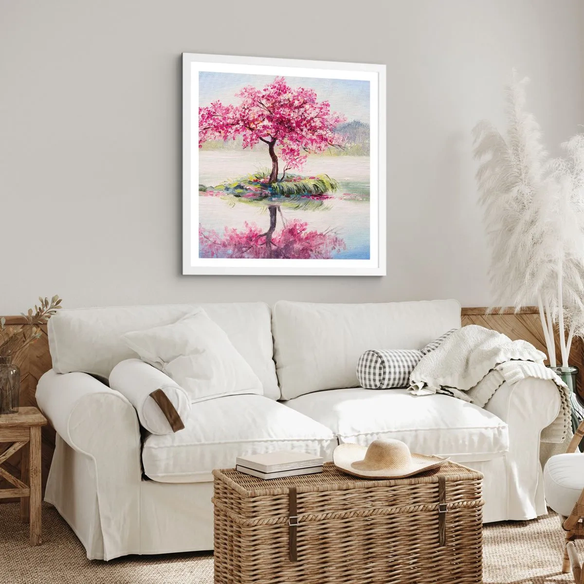 Poster in een witte lijst - Lentefeest - 40x40 cm