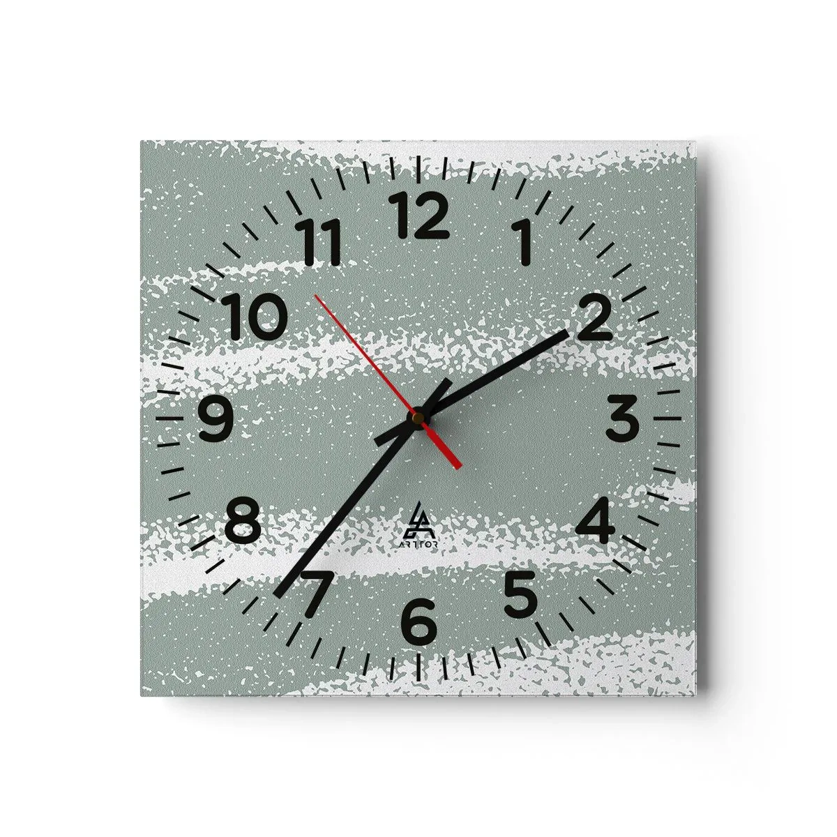Wandklok - Klok - Abstractie in een winterklimaat - 40x40 cm