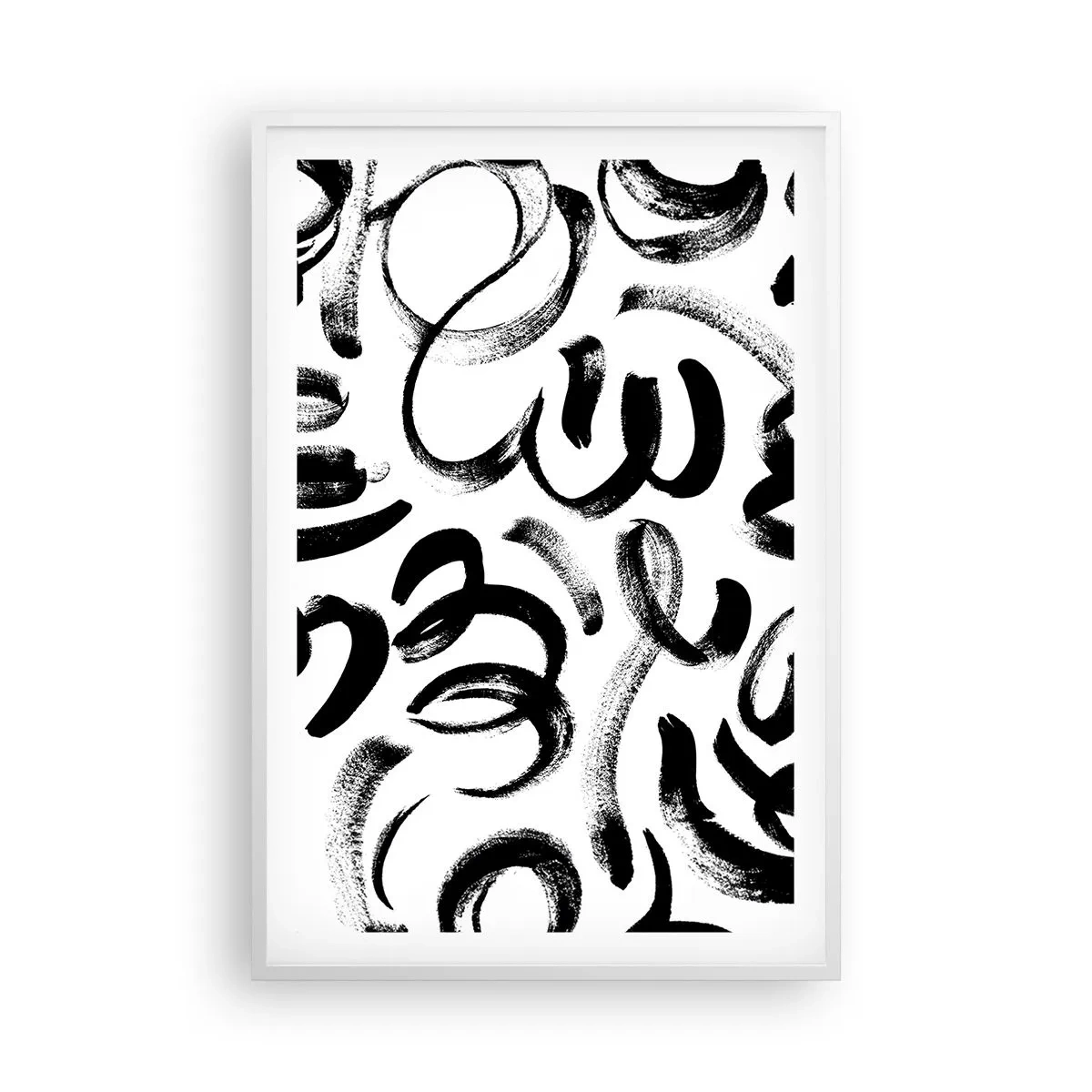 Poster in een witte lijst - Zwart op wit - 61x91 cm