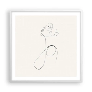 Poster in een witte lijst - Loopt in dromen - 60x60 cm