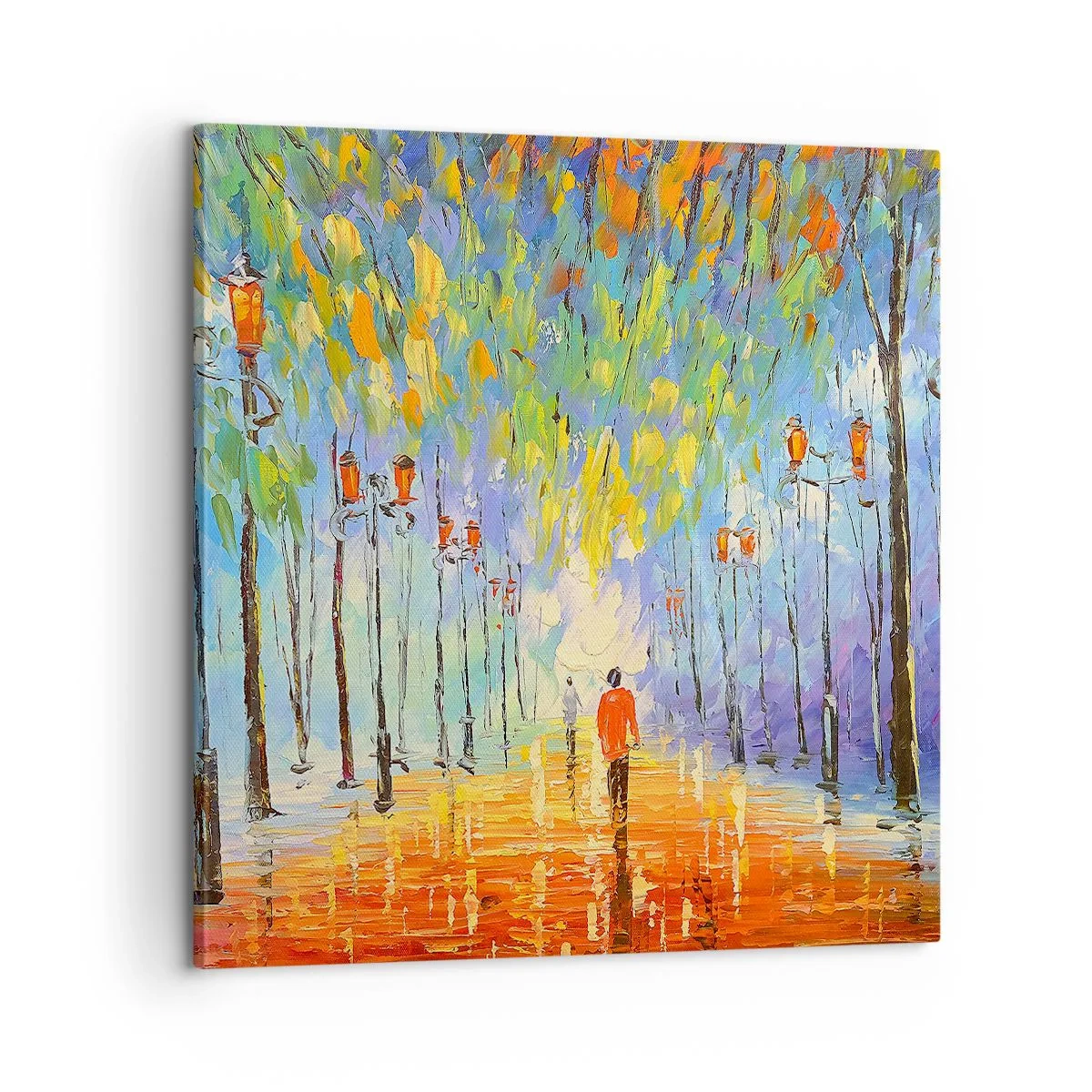Schilderen op canvas - Nachtlied van regen - 60x60 cm