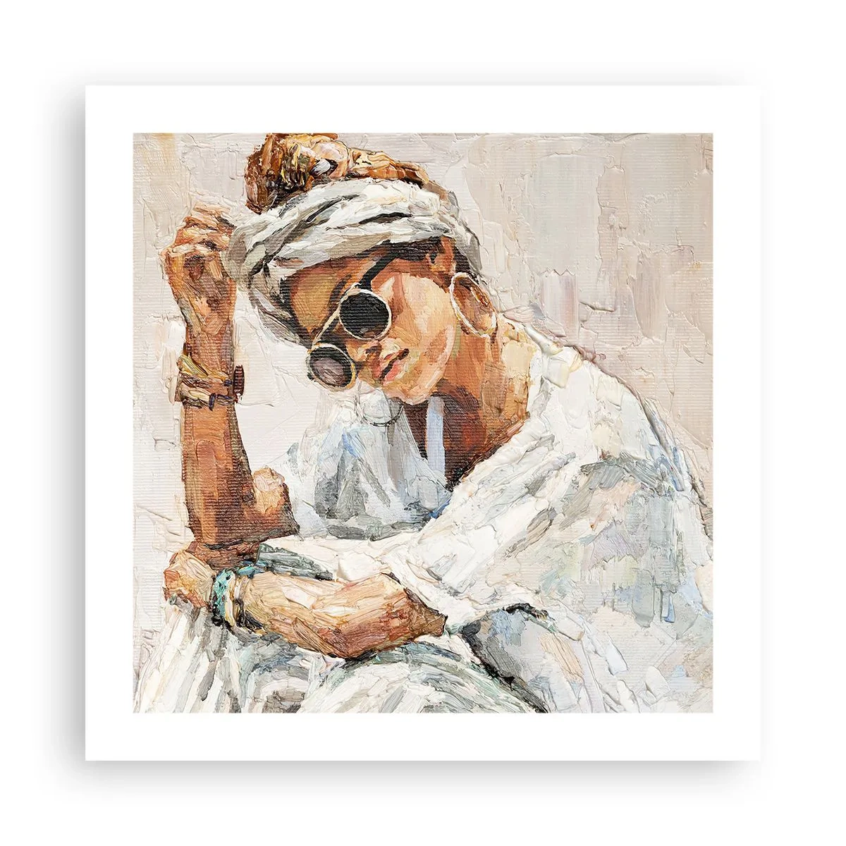 Poster - Portret in de volle zon - 50x50 cm