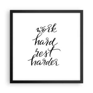 Poster in een zwarte lijst - Levensbalans - 40x40 cm