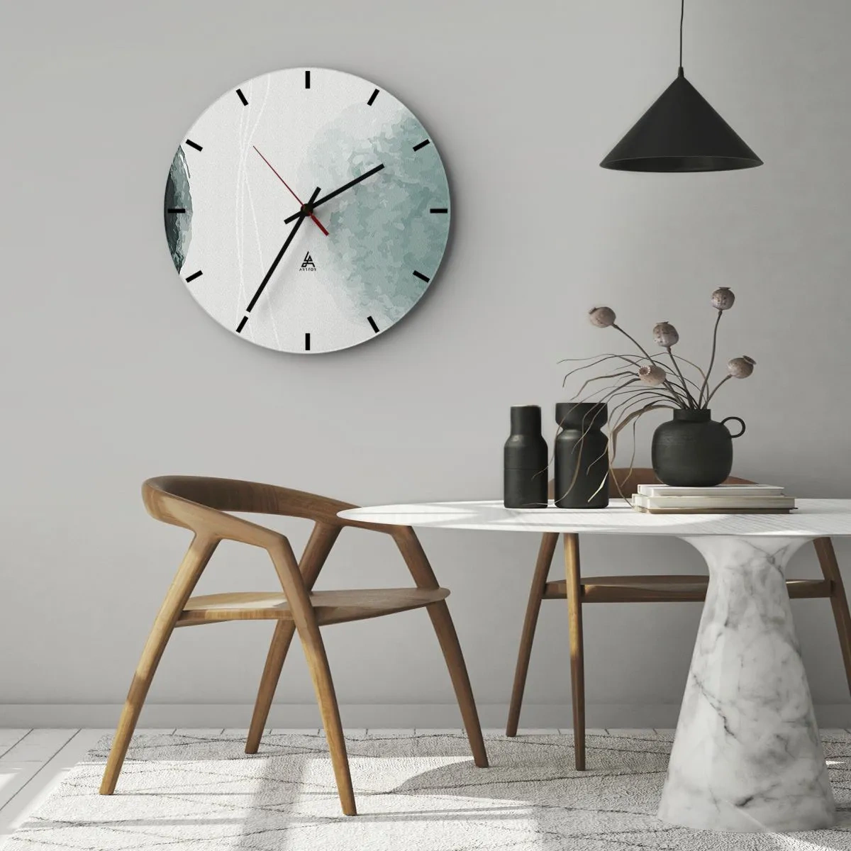 Wandklok - Klok - Ontmoeting met de mist - 40x40 cm