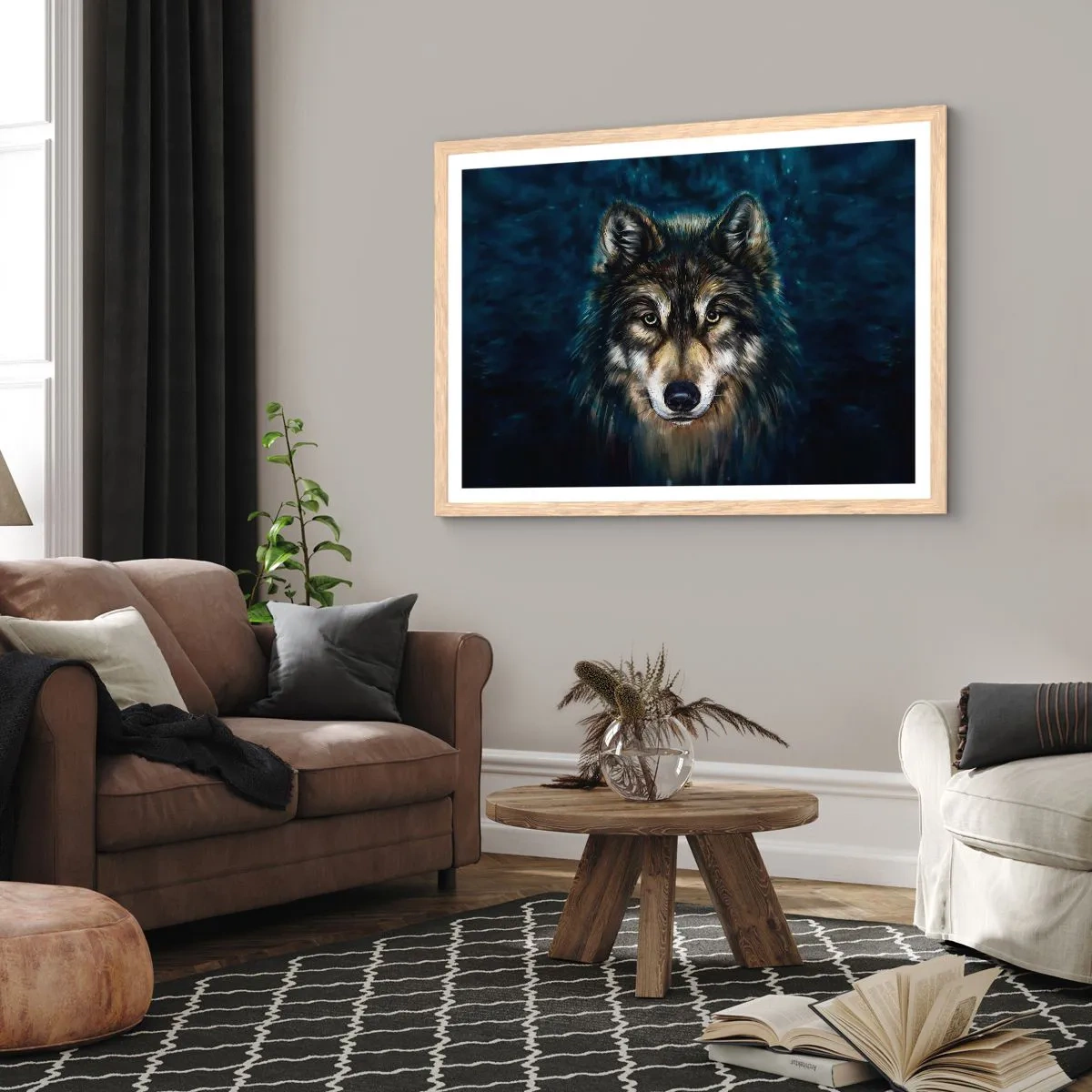 Een poster in een licht eiken lijst - Alfa? en omega - 40x30 cm