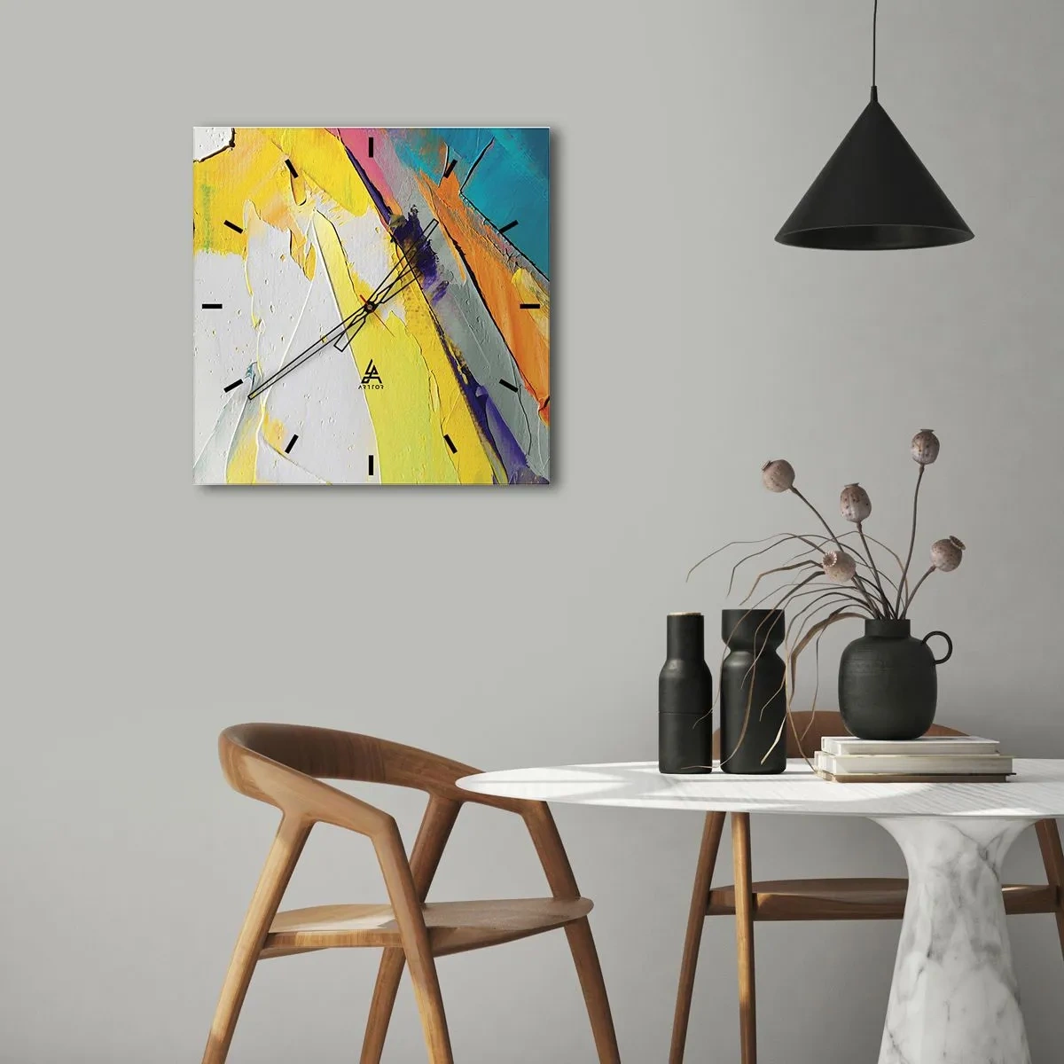 Wandklok - Klok - De anatomie van licht - 30x30 cm